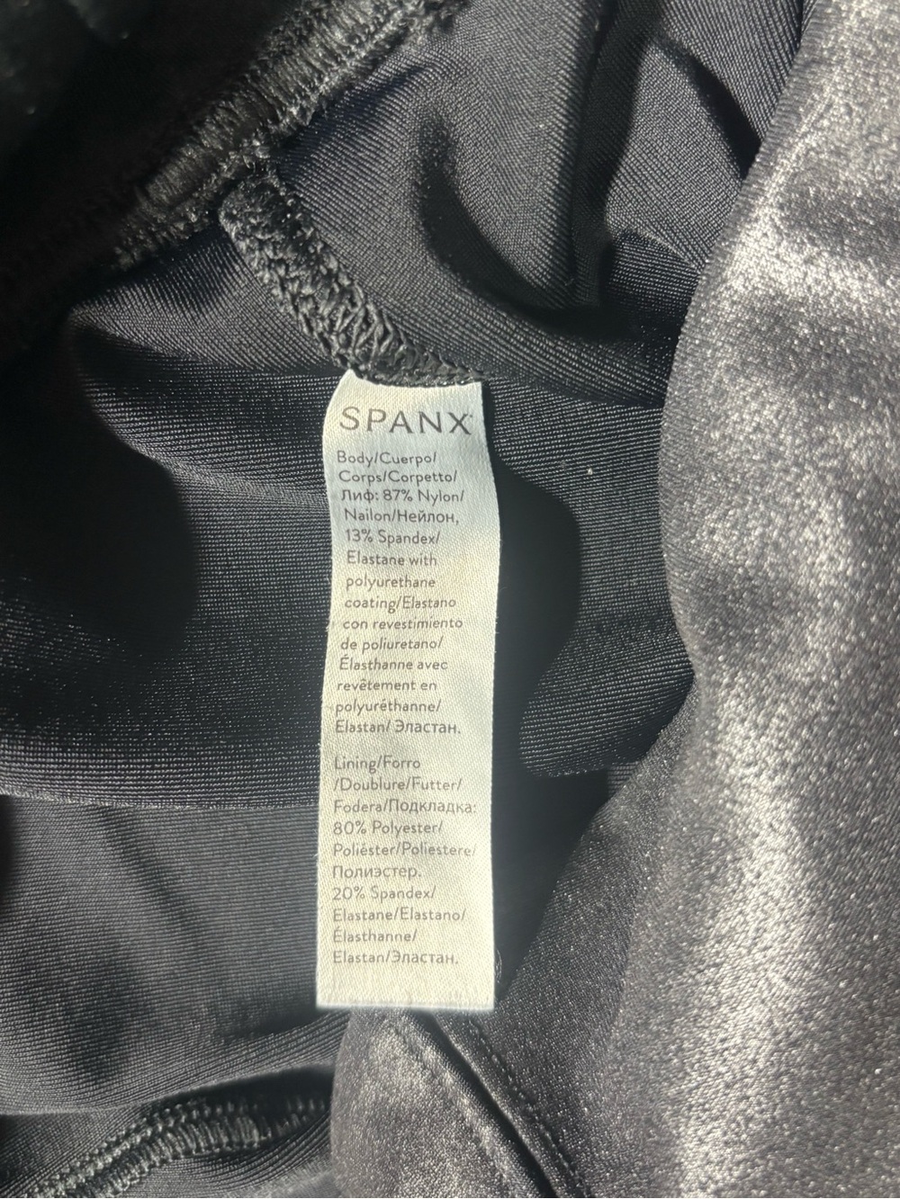 SPANX Women's Faux Leather Moto Leggings Size Small Black High Rise Shaping - Picture 3 of 7